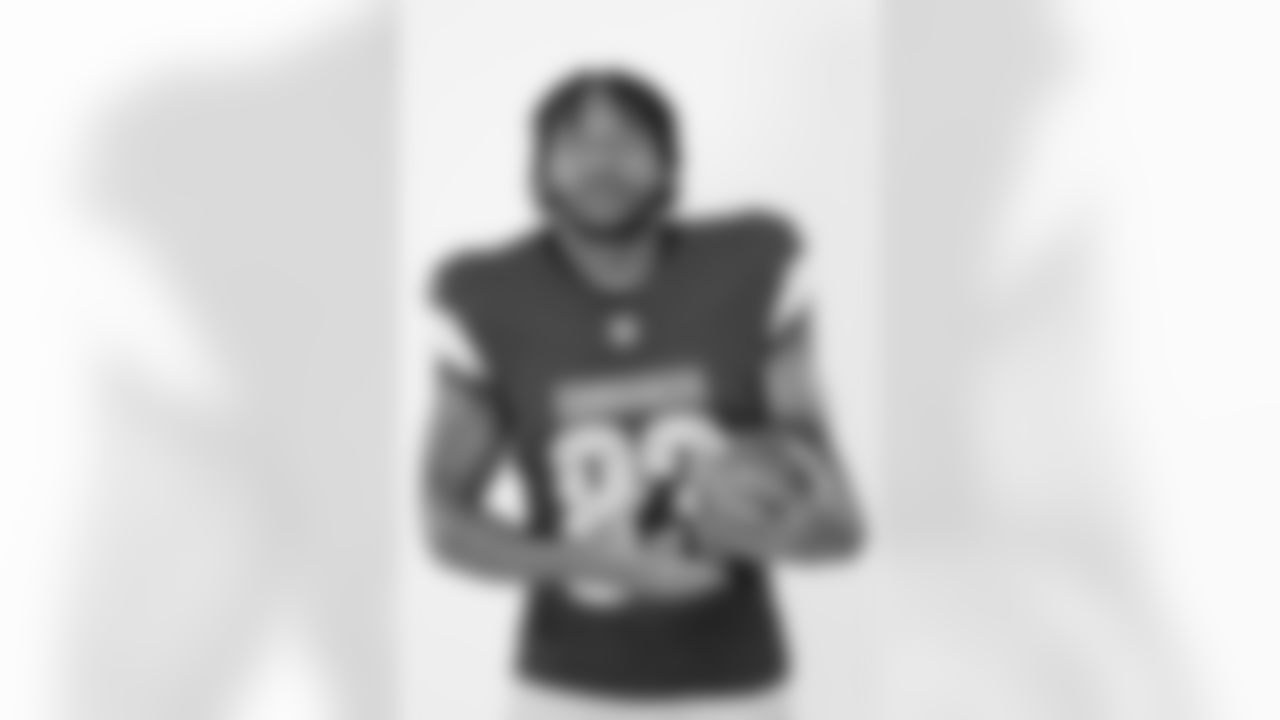 Washington Commanders wide receiver Jaylin Lane (83) poses for a portrait during the NFLPA Rookie Premiere on Saturday, May 17, 2025 in Thousand Oaks, Calif. (Ben Liebenberg/NFL)