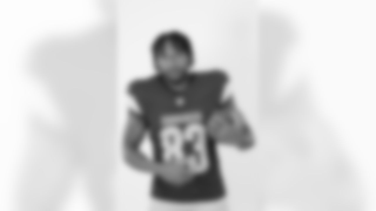 Washington Commanders wide receiver Jaylin Lane (83) poses for a portrait during the NFLPA Rookie Premiere on Saturday, May 17, 2025 in Thousand Oaks, Calif. (Ben Liebenberg/NFL)