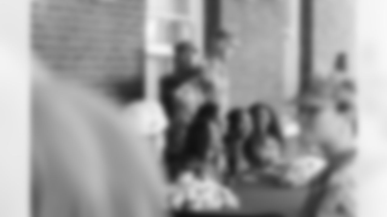 Images of Commander players and Command Force visiting Arlington National Cemetery with the USAA event staff at Fort Myers on October 21, 2025 in Landover, MD (Photo by Taylor Sims for Washington Commanders)