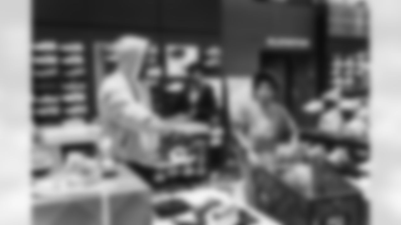 STERLING, VA – DEC 15: Images of Deebo Samuels shopping with 9 local Boys & Girls Club members at Dick's Sporting Goods at Dulles Town Center in Sterling, VA on DECEMBER 09, 2025 (Photo by Taylor Sims for Washington Commanders)