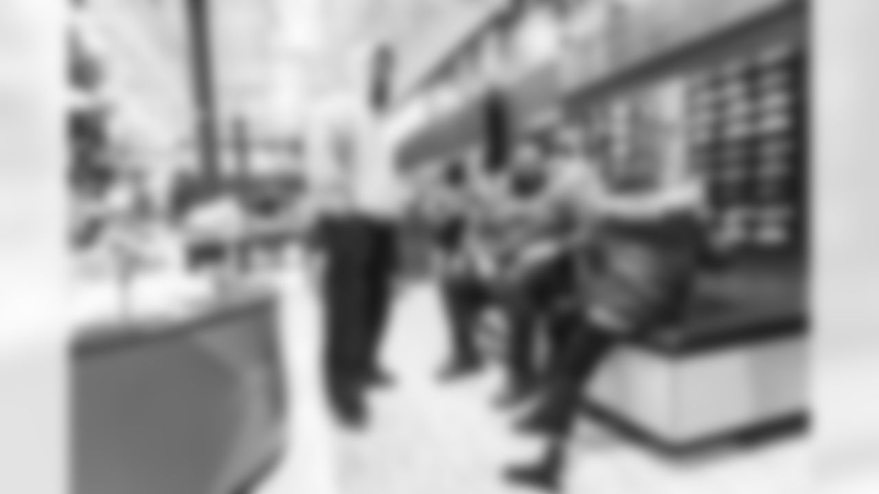 STERLING, VA – DEC 15: Images of Deebo Samuels shopping with 9 local Boys & Girls Club members at Dick's Sporting Goods at Dulles Town Center in Sterling, VA on DECEMBER 09, 2025 (Photo by Taylor Sims for Washington Commanders)