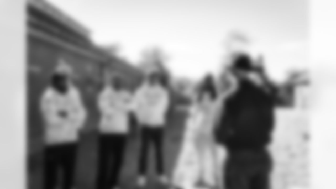 Images of Commander players and Command Force visiting Arlington National Cemetery with the USAA event staff at Fort Myers on October 21, 2025 in Landover, MD (Photo by Taylor Sims for Washington Commanders)