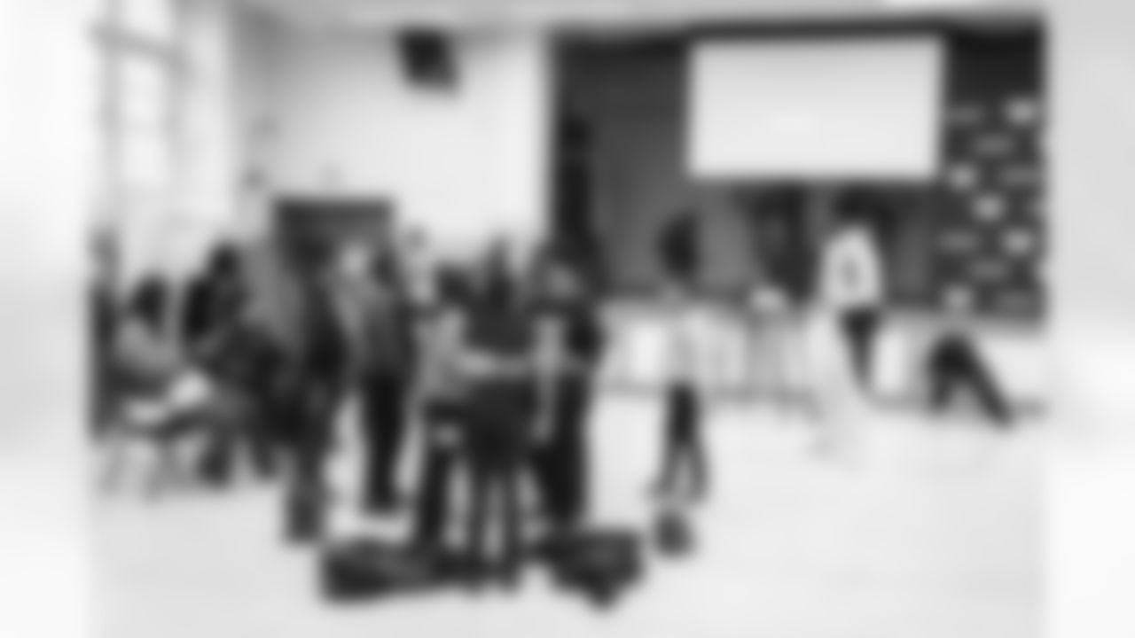 WASHINGTON, DC – DEC 09: Images of Johnson Johnson at his school visit at Malcolm X Elementary in Washington, DC on DECEMBER 09, 2025 (Photo by Taylor Sims for Washington Commanders)