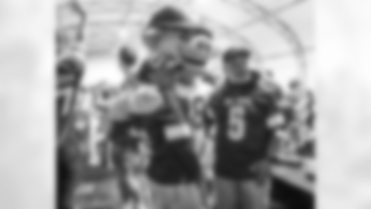Major Tuddy interacting with fans in the USO tent before the Carolina Panthers vs Washington Commanders game at Northwest Stadium in Landover, MD on October 20th 2024. (Alyssa Howell/Washington Commanders)