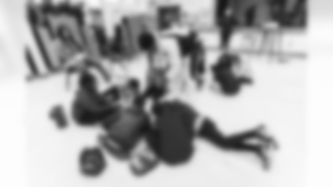 WASHINGTON, DC – DEC 09: Images of Johnson Johnson at his school visit at Malcolm X Elementary in Washington, DC on DECEMBER 09, 2025 (Photo by Taylor Sims for Washington Commanders)