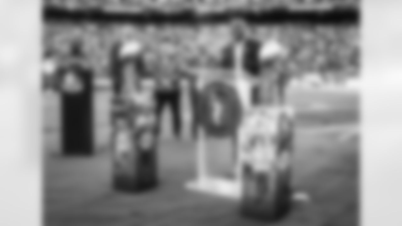 Darrell Green number retirement ceremony during halftime at the Carolina Panthers vs Washington Commanders game at Northwest Stadium in Landover, MD on October 20th 2024. (Alyssa Howell/Washington Commanders)