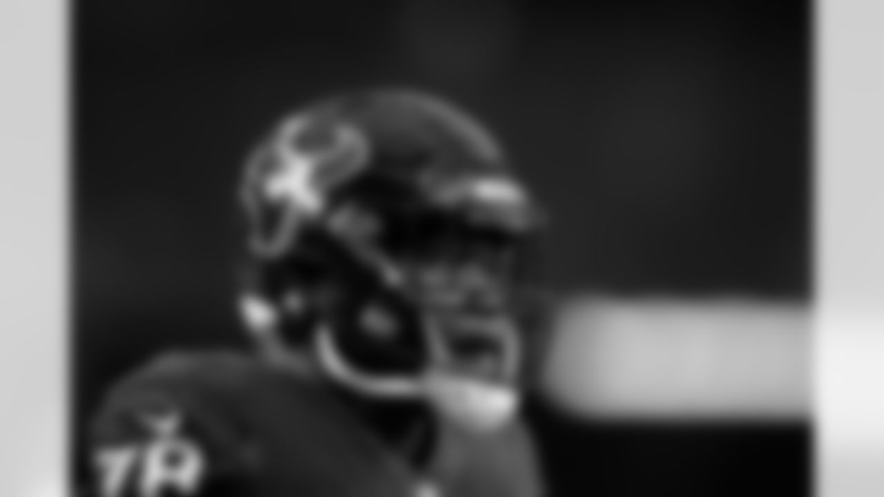 Houston Texans offensive lineman Laremy Tunsil (78) during pregame warmups before an NFL preseason game against the San Francisco 49ers on Thursday, August 25, 2022, in Houston. (AP Photo/Matt Patterson)