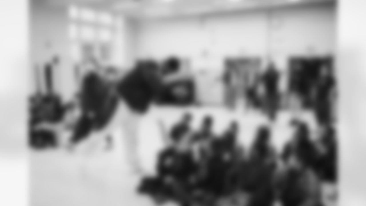 WASHINGTON, DC – DEC 09: Images of Johnson Johnson at his school visit at Malcolm X Elementary in Washington, DC on DECEMBER 09, 2025 (Photo by Taylor Sims for Washington Commanders)