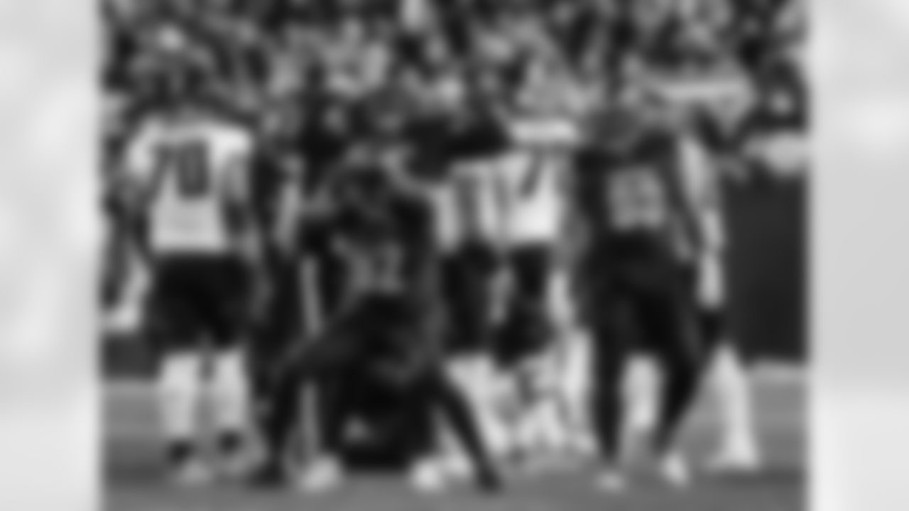 Washington Commanders defensive end Dorance Armstrong (92), linebacker Dante Fowler Jr (6) celebrate the sack on December 29 2024 at Northwest Stadium in Landover MD (Alyssa Howell/Washington Commanders)