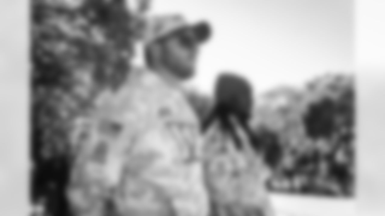 Images of Commander players and Command Force visiting Arlington National Cemetery with the USAA event staff at Fort Myers on October 21, 2025 in Landover, MD (Photo by Taylor Sims for Washington Commanders)