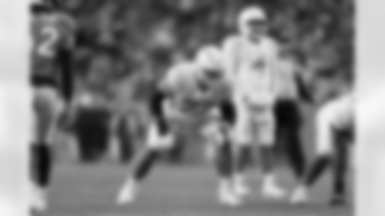 Los Angeles Chargers offensive lineman Foster Sarell (73) waits for the snap during an NFL football game against the Denver Broncos, Sunday, Jan. 8, 2023 in Denver. The Broncos defeated the Chargers 31-28. (Greg Trott via AP)