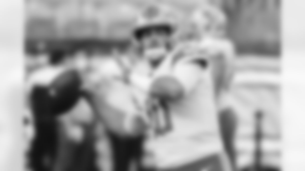 Detroit Lions quarterback David Blough (10) warms up before an NFL preseason football game against the Pittsburgh Steelers, Saturday, Aug. 21, 2021, in Pittsburgh. (AP Photo/Fred Vuich)