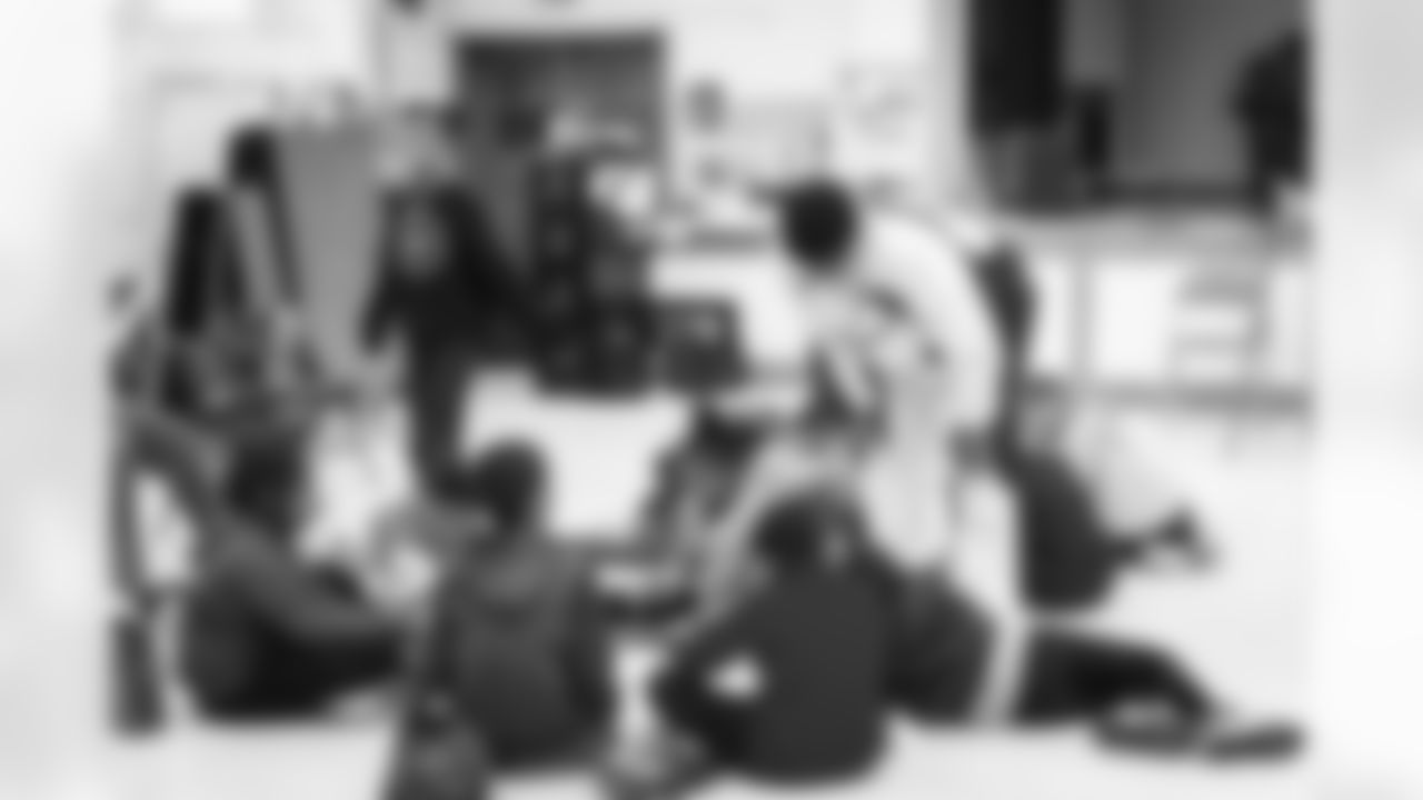 WASHINGTON, DC – DEC 09: Images of Johnson Johnson at his school visit at Malcolm X Elementary in Washington, DC on DECEMBER 09, 2025 (Photo by Taylor Sims for Washington Commanders)