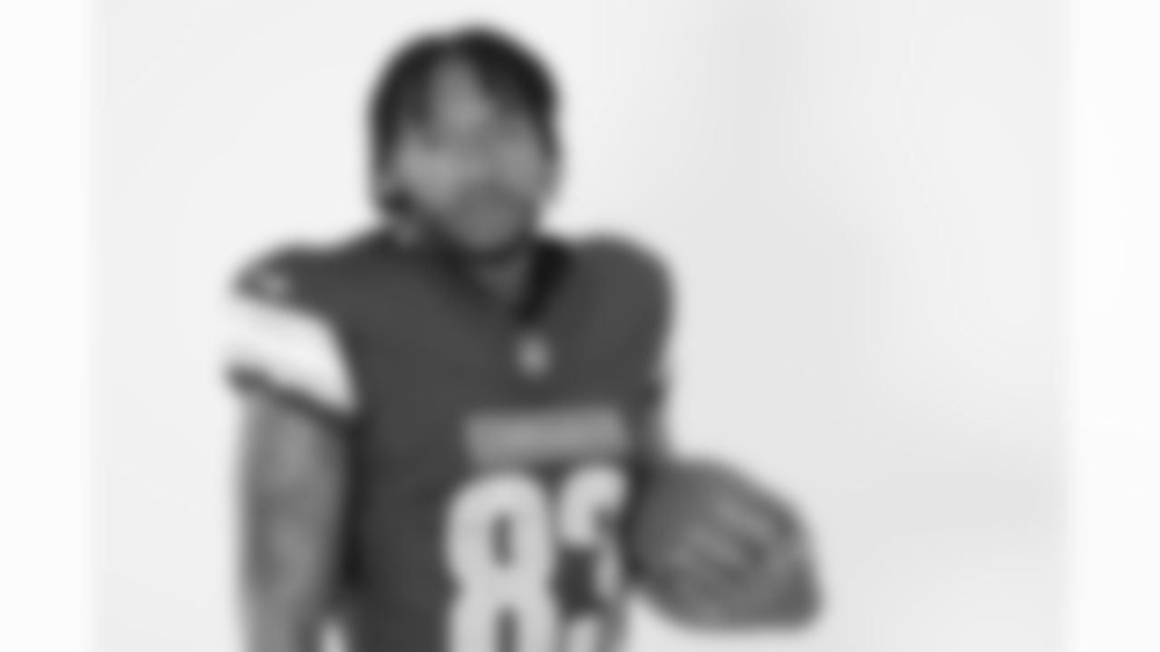 Washington Commanders wide receiver Jaylin Lane (83) poses for a portrait during the NFLPA Rookie Premiere on Saturday, May 17, 2025 in Thousand Oaks, Calif. (Ben Liebenberg/NFL)