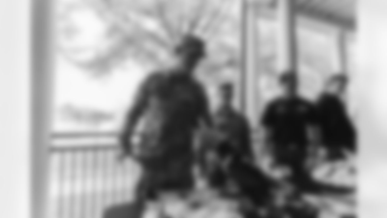 Images of Commander players and Command Force visiting Arlington National Cemetery with the USAA event staff at Fort Myers on October 21, 2025 in Landover, MD (Photo by Taylor Sims for Washington Commanders)