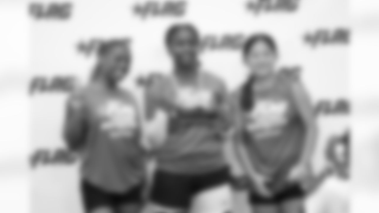 29 June 2025: Backdrop for photos
at the 2025 Girls Flag Football College Combine hosted by the Dallas Cowboys and Bridgestone at AT&T Stadium in Arlington, Texas. Photo by James D. Smith/Dallas Cowboys