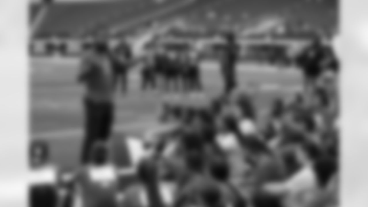 29 June 2025: Cowboys youth football development director Danny McCray
at the 2025 Girls Flag Football College Combine hosted by the Dallas Cowboys and Bridgestone at AT&T Stadium in Arlington, Texas. Photo by James D. Smith/Dallas Cowboys