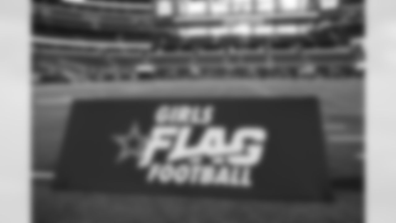 29 June 2025: Views of the 2025 Girls Flag Football College Combine hosted by the Dallas Cowboys and Bridgestone at AT&T Stadium in Arlington, Texas. Photo by James D. Smith/Dallas Cowboys