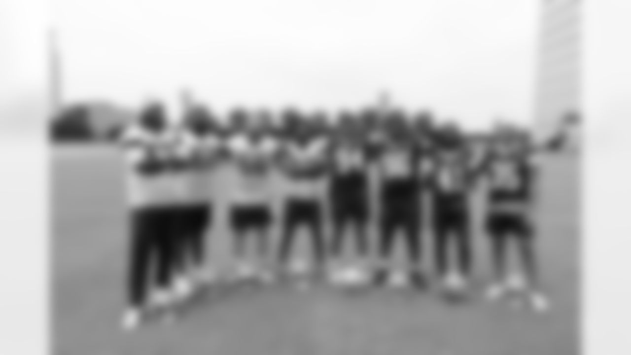 11 May 2024:  Draft picks  Tyler Guyton (60), Nathan Thomas (62), Cooper Beebe (56), Ryan Flournoy (18), Marshawn Kneeland (94), Justin Rogers (96), Caelen Carson (41) and Marist Liufau (35)
of the Dallas Cowboys during rookie minicamp practice at the Cowboys' headquarters in Frisco, Texas.   Photo by James D. Smith/Dallas Cowboys