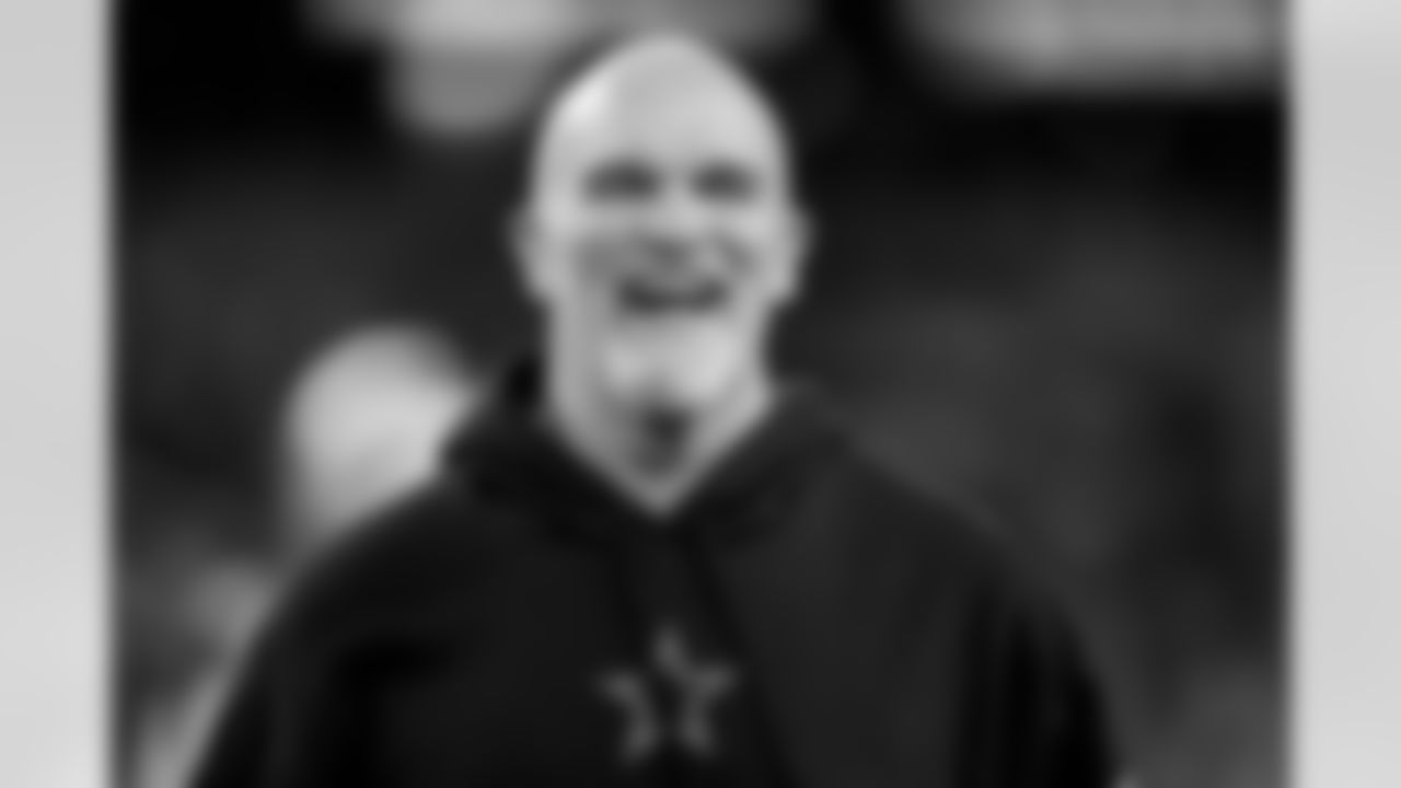 Dallas Cowboys defensive coordinator Dan Quinn looks on prior to an NFL football game against the Detroit Lions, Saturday, Dec. 30, 2023, in Arlington, Texas. (AP Photo/Sam Hodde)