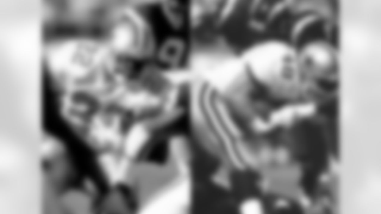 15) What rare feat did the powerhouse backfield combo of Emmitt Smith and Daryl Johnston accomplish in the Cowboys' 23-9 win over the Chargers on Oct. 15, 1995?
Running back Emmitt Smith (left) and fullback Daryl Johnston (right) played 10 seasons together from 1990-99, but only six times did they both score rushing touchdowns in the same regular season game. That included this victory against the Chargers when Smith hit pay dirt twice in the first half and Johnston crossed the goal line in the third quarter. If you add in receiving touchdowns, the pair both scored in the same regular season game 14 times overall during their careers, which stood for 27 years as an NFL record by a running back combo until broken this season by Detroit's Jahmyr Gibbs and David Montgomery. Smith and Johnston also turned the trick twice in the playoffs.