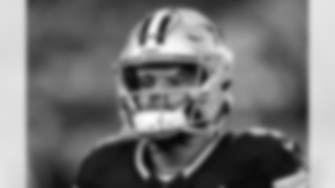 Dallas Cowboys quarterback Dak Prescott (4) during pregame warmups before an NFL football game against the Detroit Lions, Saturday, Dec. 30, 2023, in Arlington, Texas. (AP Photo/Matt Patterson)