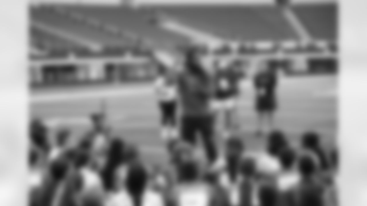 29 June 2025: Views of the 2025 Girls Flag Football College Combine hosted by the Dallas Cowboys and Bridgestone at AT&T Stadium in Arlington, Texas. Photo by James D. Smith/Dallas Cowboys