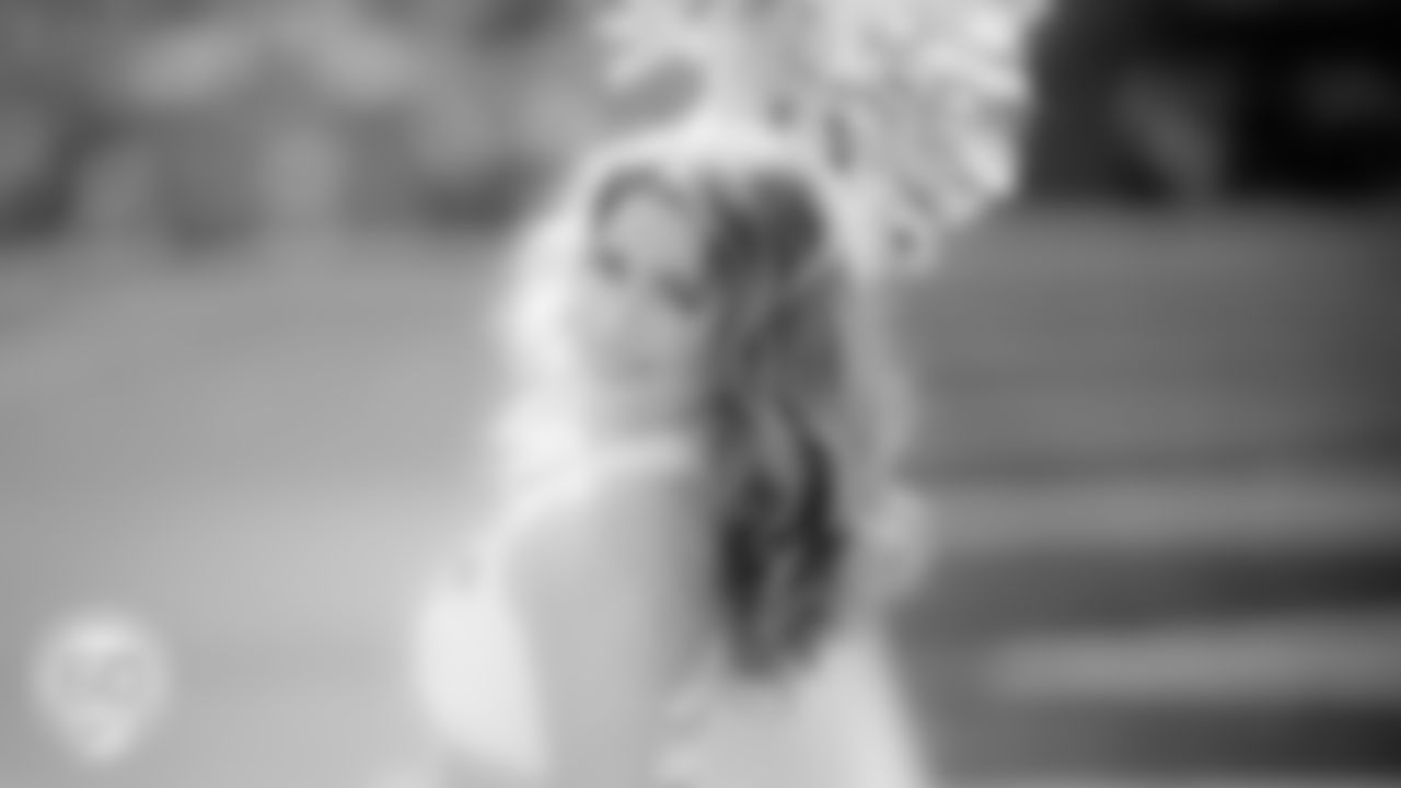 Miami Dolphins Cheerleader Bella D. poses during an NFL football game against the Cincinnati Bengals on Sunday, Dec. 21, 2025 in Miami Gardens, FL. (AJ Shorter/Miami Dolphins via AP)