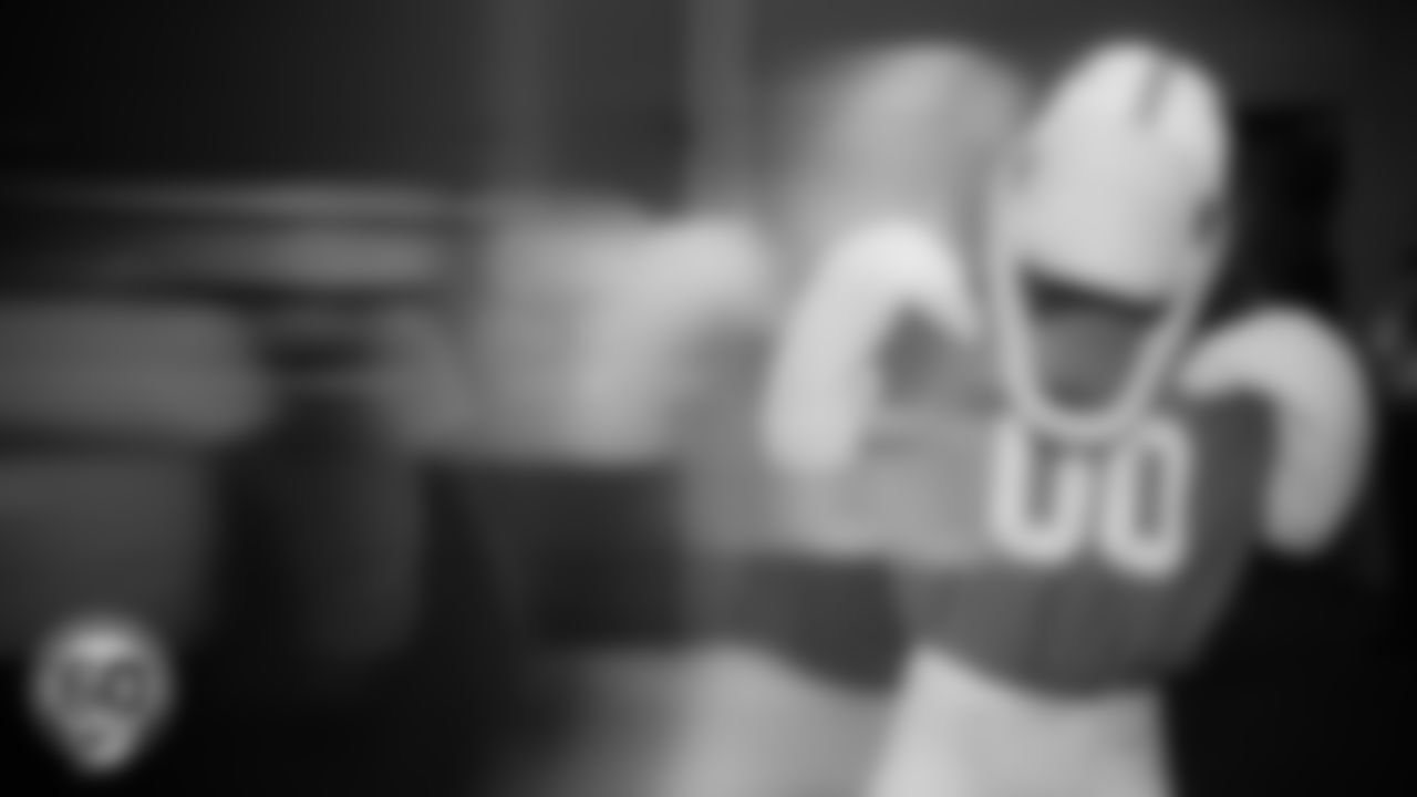 Miami Dolphins Mascot T.D. poses before an NFL football game against the Cincinnati Bengals on Sunday, Dec. 21, 2025 in Miami Gardens, FL. (AJ Shorter/Miami Dolphins via AP)