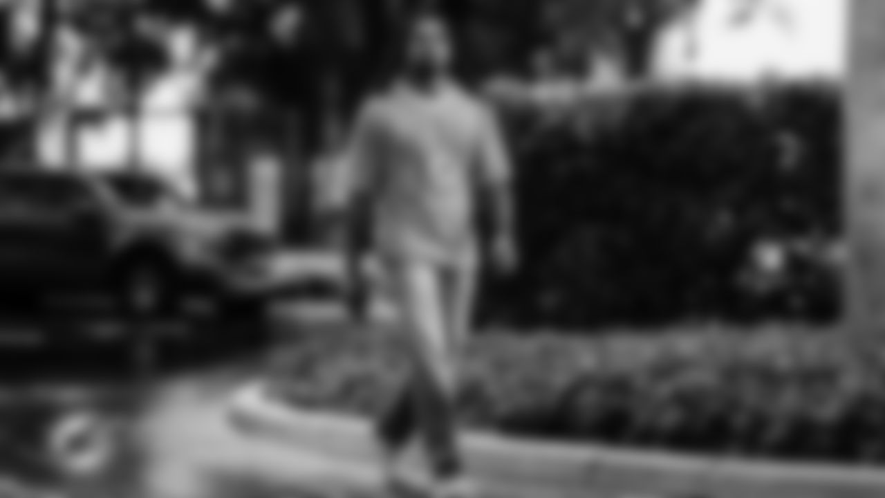 Miami Dolphins cornerback Clarence Lewis (35) arrives before an NFL football game against the New Orleans Saints on Sunday, Nov. 30, 2025 in Miami Gardens, FL. (Tomas Diniz Santos/Miami Dolphins via AP)