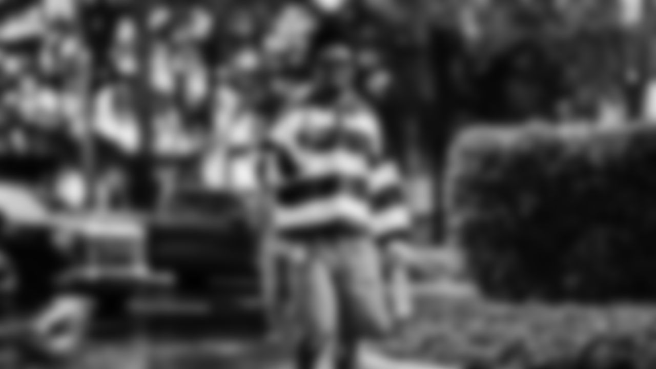 Miami Dolphins cornerback Ethan Robinson (38) arrives before an NFL football game against the New Orleans Saints on Sunday, Nov. 30, 2025 in Miami Gardens, FL. (Tomas Diniz Santos/Miami Dolphins via AP)