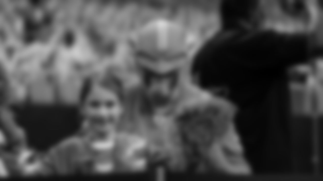 A Miami Dolphins fans poses before an NFL football game against the Atlanta Falcons on Sunday, Oct. 26, 2025 in Atlanta, GA. (Peter Joneleit/Miami Dolphins via AP)