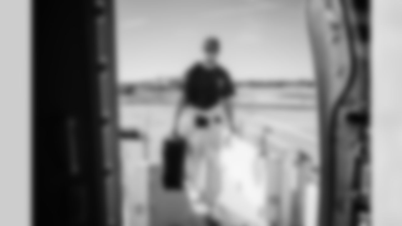 Miami Dolphins wide receiver Nick Westbrook-Ikhine (18) during arrivals to the plane for travel to Boston on Saturday, Jan. 3, 2026, in Fort Lauderdale, Fla. (Tomas Diniz Santos/Miami Dolphins)