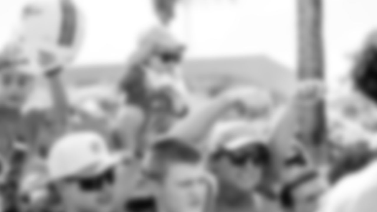 Miami Dolphins players meet and greet fans after practice on Sat. July 26, 2025.