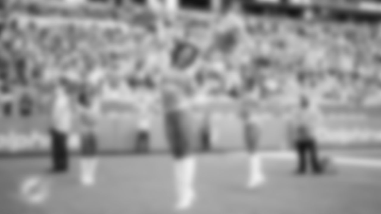 Miami Dolphins Cheerleader Gianna C. during an NFL football game against the New Orleans Saints on Sunday, Nov. 30, 2025 in Miami Gardens, FL. (Ruben Gonzalez/Miami Dolphins via AP)