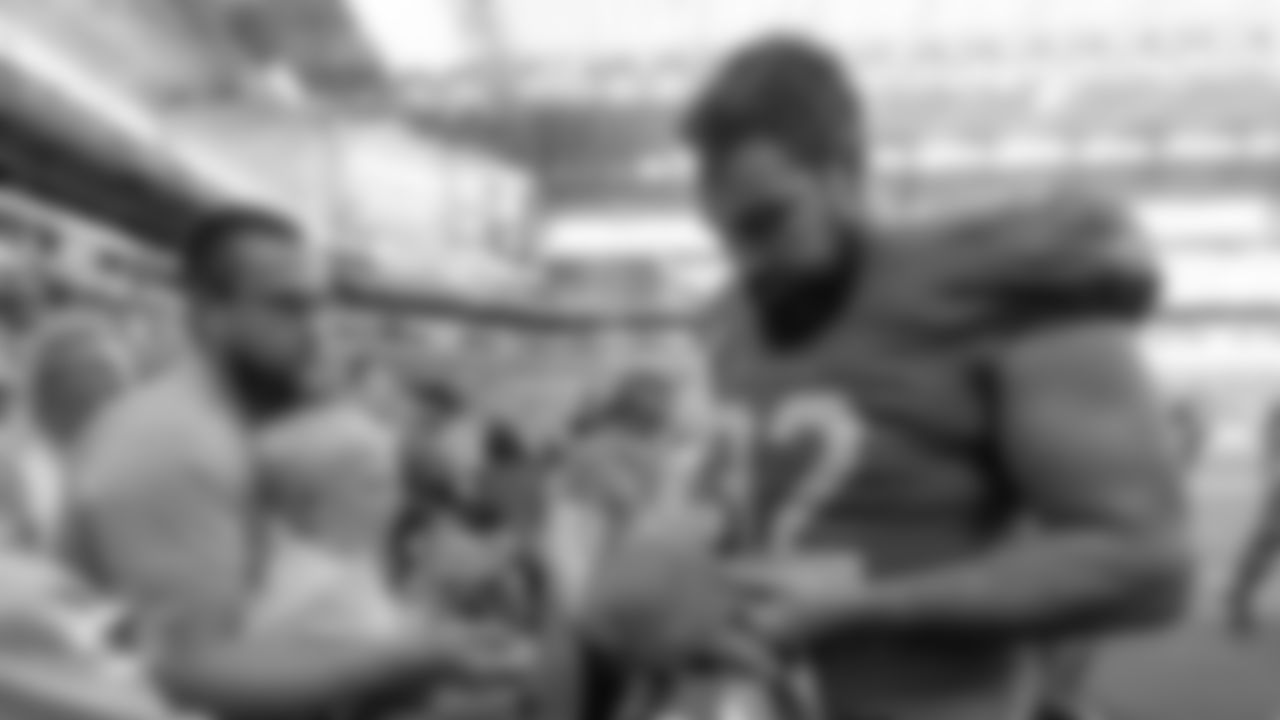 Miami Dolphins defensive tackle Zach Sieler (92) signs an autograph after an NFL football game against the Tampa Bay Buccaneers on Sunday, Dec. 28, 2025 in Miami Gardens, FL. (Jose Pineiro/Miami Dolphins via AP)