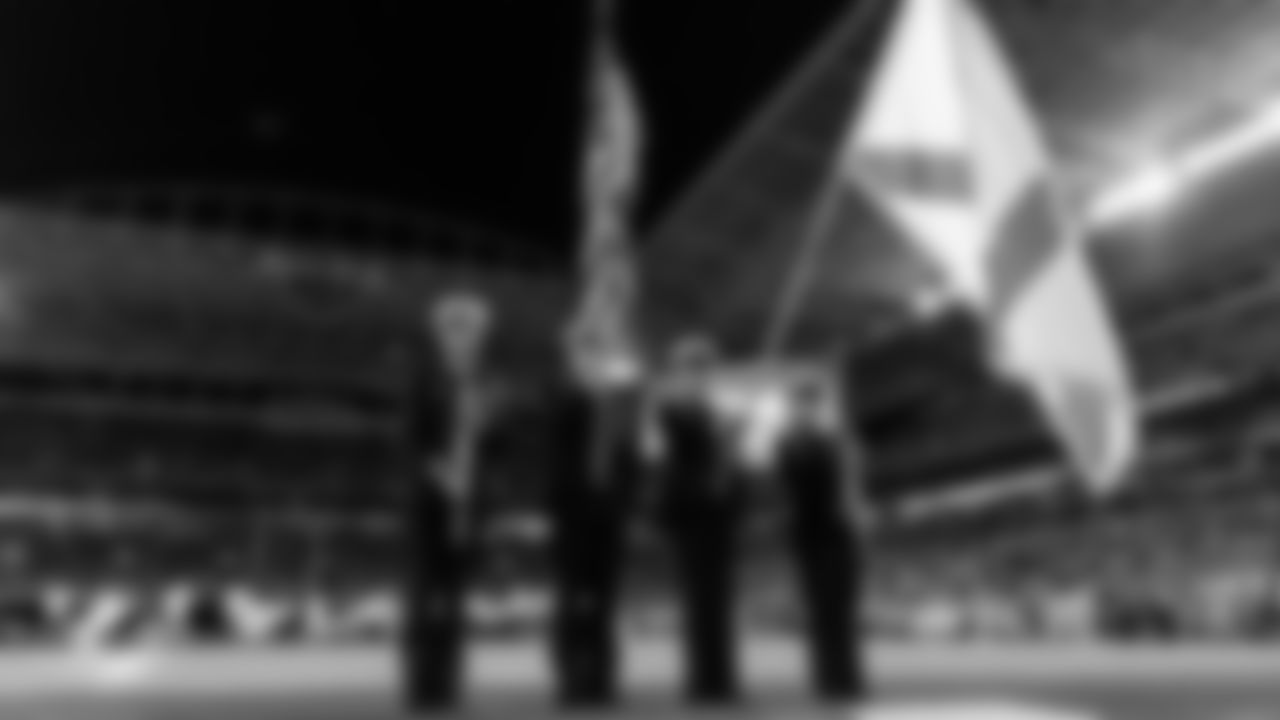 Cost Guard stands for the National Anthem before an NFL football game against the Baltimore Ravens on Thursday, Oct. 30, 2025 in Miami Gardens, FL. (Robby Illanes/Miami Dolphins via AP)