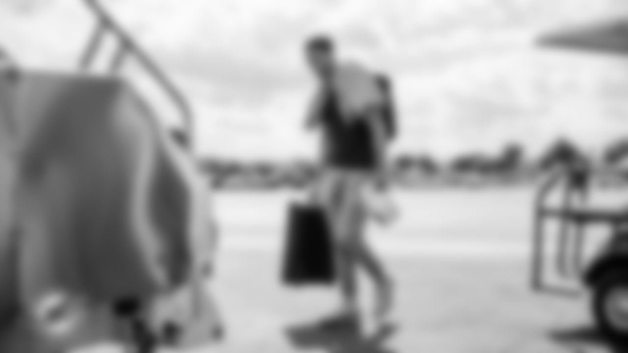 Miami Dolphins wide receiver Nick Westbrook-Ikhine (18) during arrivals to the plane for travel to New York on Saturday, Dec. 6, 2025, in Fort Lauderdale, Fla. (Tomas Diniz Santos/Miami Dolphins)