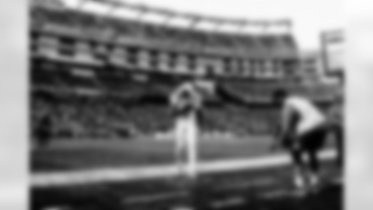 °ϸ̳ cornerback Jalen Ramsey (5) prior to an NFL football game against the New England Patriots on Sunday, Oct. 6, 2024 in Foxborough, Massachusetts. (Peter McMahon/°ϸ̳)