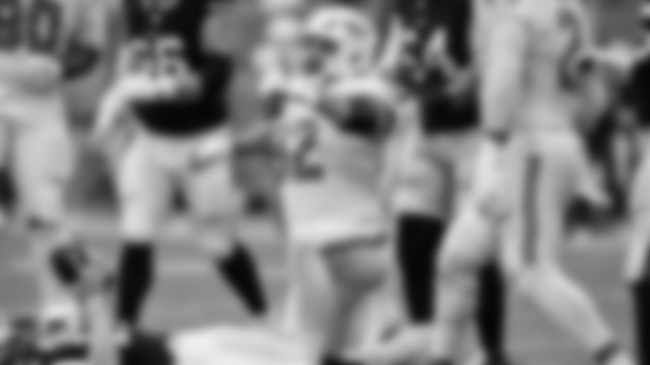 Miami Dolphins defensive tackle Zach Sieler (92) celebrates during an NFL football game against the Buffalo Bills on Sunday, Nov. 9, 2025 in Miami Gardens, Fla. (Tomas Diniz Santos/Miami Dolphins via AP)