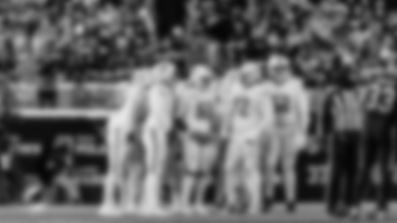 Miami Dolphins huddle during an NFL football game against the Pittsburgh Steelers on Monday, Dec. 15, 2025 in Pittsburgh, PA. (Raul Maristany/Miami Dolphins via AP)