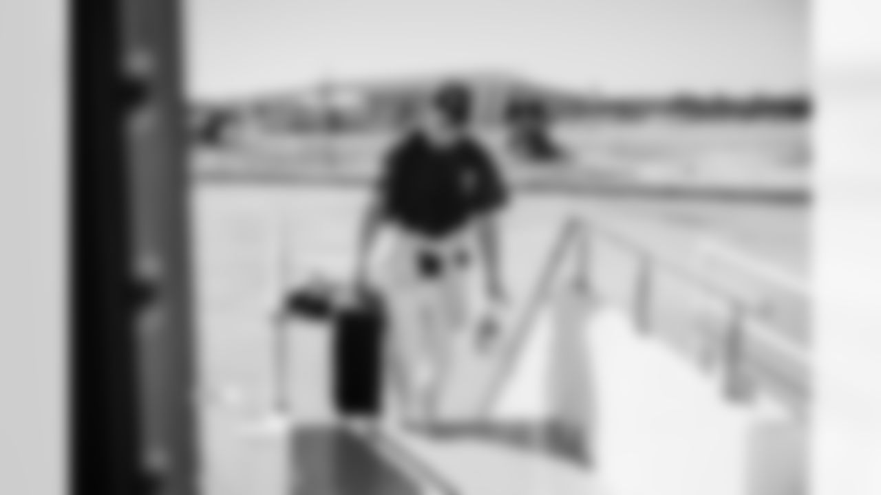 Miami Dolphins wide receiver Nick Westbrook-Ikhine (18) during arrivals to the plane for travel to Boston on Saturday, Jan. 3, 2026, in Fort Lauderdale, Fla. (Tomas Diniz Santos/Miami Dolphins)