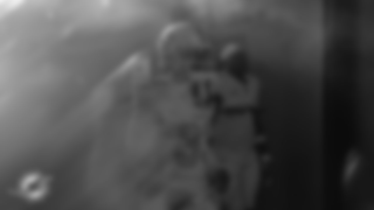 Miami Dolphins cornerback Jason Marshall Jr. (33) exits the tunnel before an NFL football game against the New Orleans Saints on Sunday, Nov. 30, 2025 in Miami Gardens, FL. (AJ Shorter/Miami Dolphins via AP)