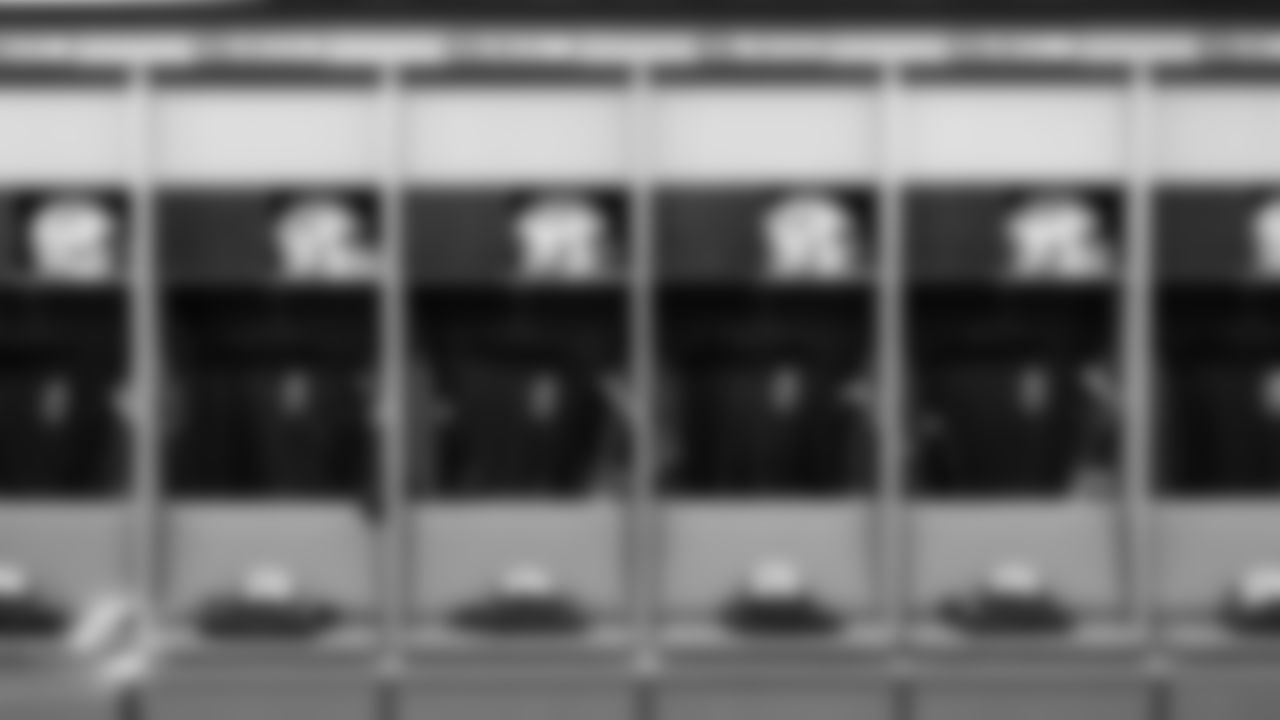 Miami Dolphins locker room before an NFL football game against the Tampa Bay Buccaneers on Sunday, Dec. 28, 2025 in Miami Gardens, FL. (Tomas Diniz Santos/Miami Dolphins via AP)