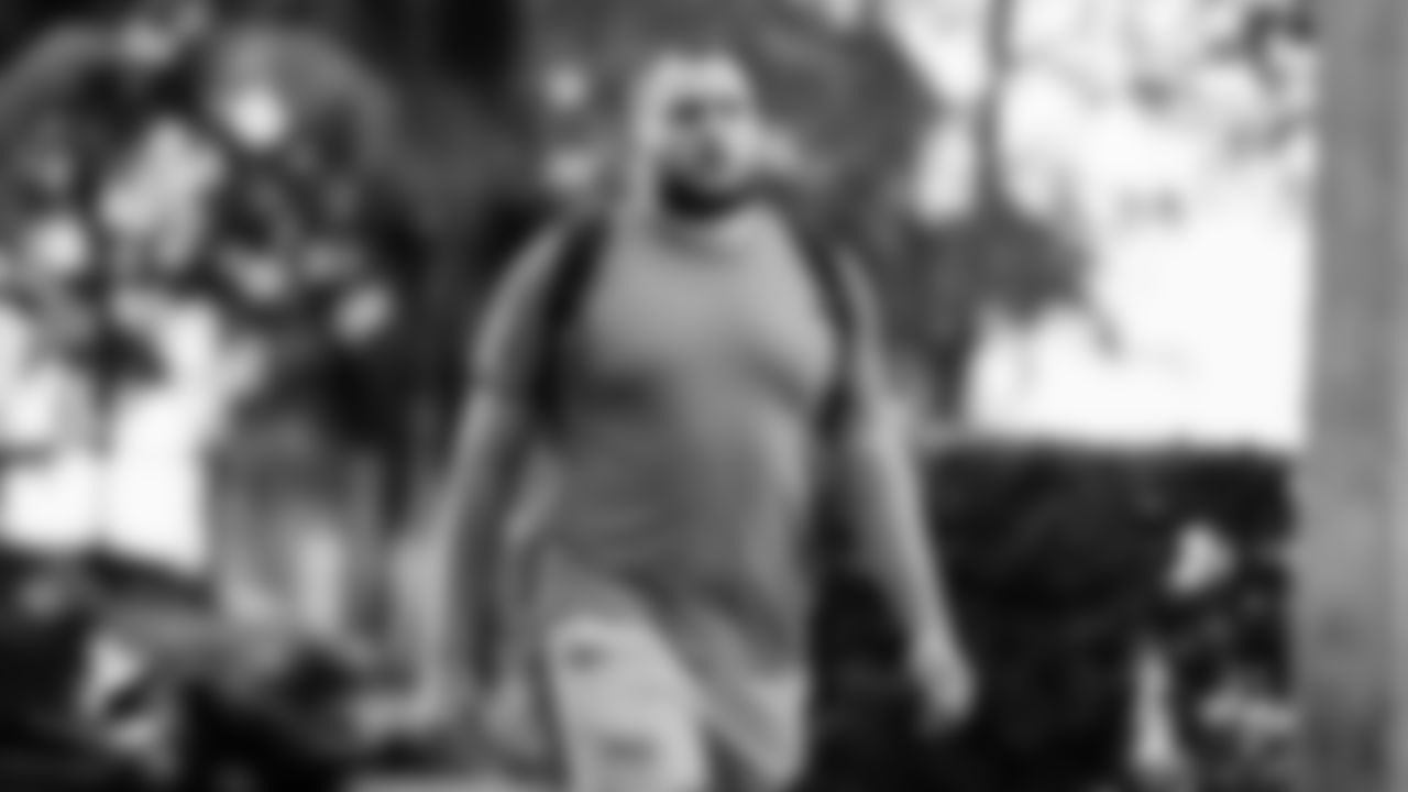 Miami Dolphins offensive lineman Andrew Meyer (60) arrives before an NFL football game against the Tampa Bay Buccaneers on Sunday, Dec. 28, 2025 in Miami Gardens, FL. (Tomas Diniz Santos/Miami Dolphins via AP)