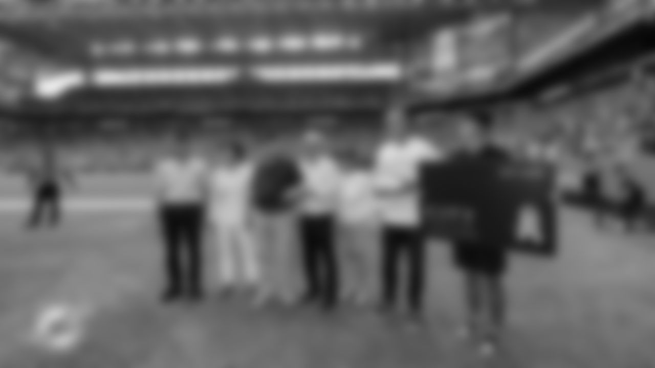City Furniture Salute of the Game during an NFL football game between the Miami Dolphins and the Buffalo Bills on Sunday, Nov. 9, 2025 in Miami Gardens, Fla. (Kevin Tubbergen/Miami Dolphins via AP)