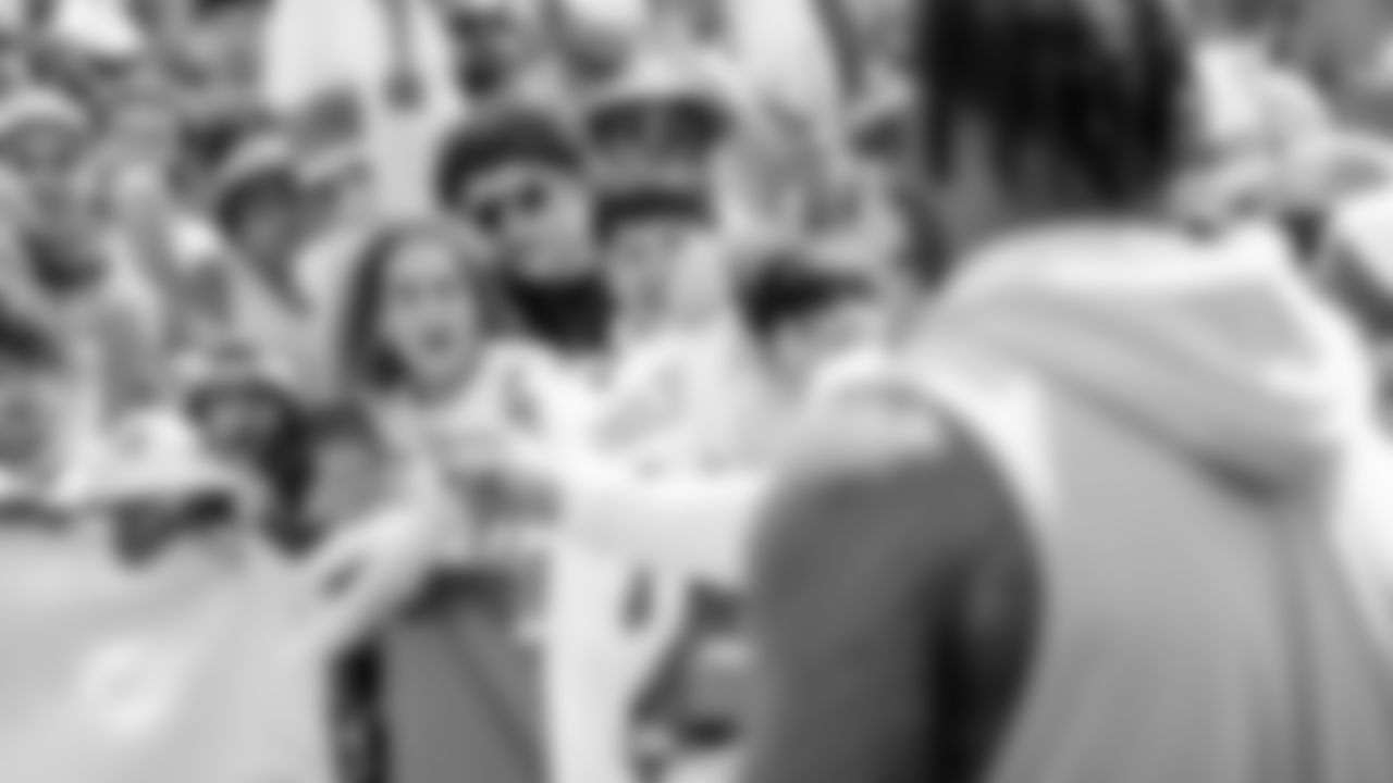 Miami Dolphins players meet and greet fans after practice on Sat. July 26, 2025.