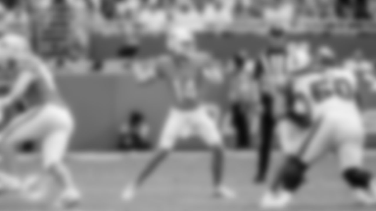 Miami Dolphins quarterback Quinn Ewers (14) throws the ball during an NFL football game against the Tampa Bay Buccaneers on Sunday, Dec. 28, 2025 in Miami Gardens, FL. (Tomas Diniz Santos/Miami Dolphins via AP)
