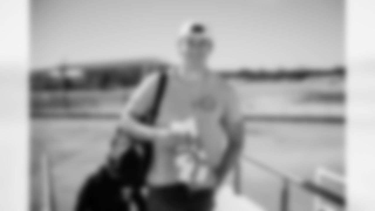 Miami Dolphins kicker Riley Patterson (47) during arrivals to the plane for travel to Boston on Saturday, Jan. 3, 2026, in Fort Lauderdale, Fla. (Tomas Diniz Santos/Miami Dolphins)