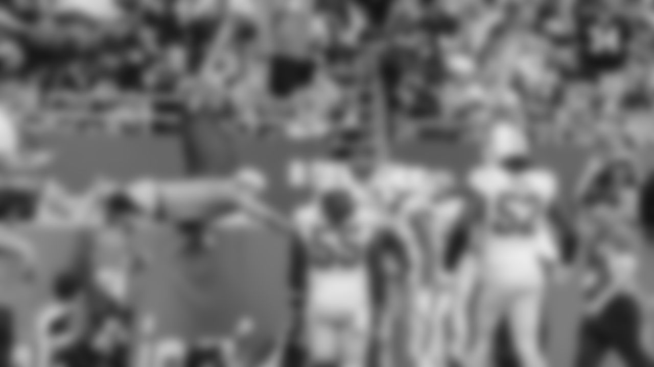 Miami Dolphins celebrate with fans during an NFL football game against the Buffalo Bills on Sunday, Nov. 9, 2025 in Miami Gardens, Fla. (Jose Pineiro/Miami Dolphins via AP)